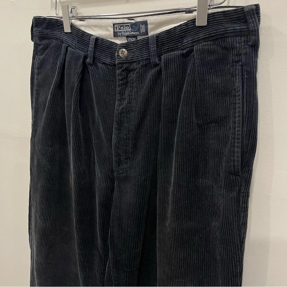 Polo Ralph Lauren Corduroy Andrew Pants Navy Blue Cotton 36 x 30